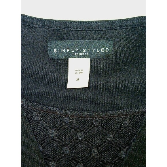 VTG Sears Black Cocktail Dress XL Knee Length Little Black Dress Y2K Lace - Picture 6 of 6